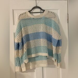 Vintage Havana Blue and Cream Striped Sweater
